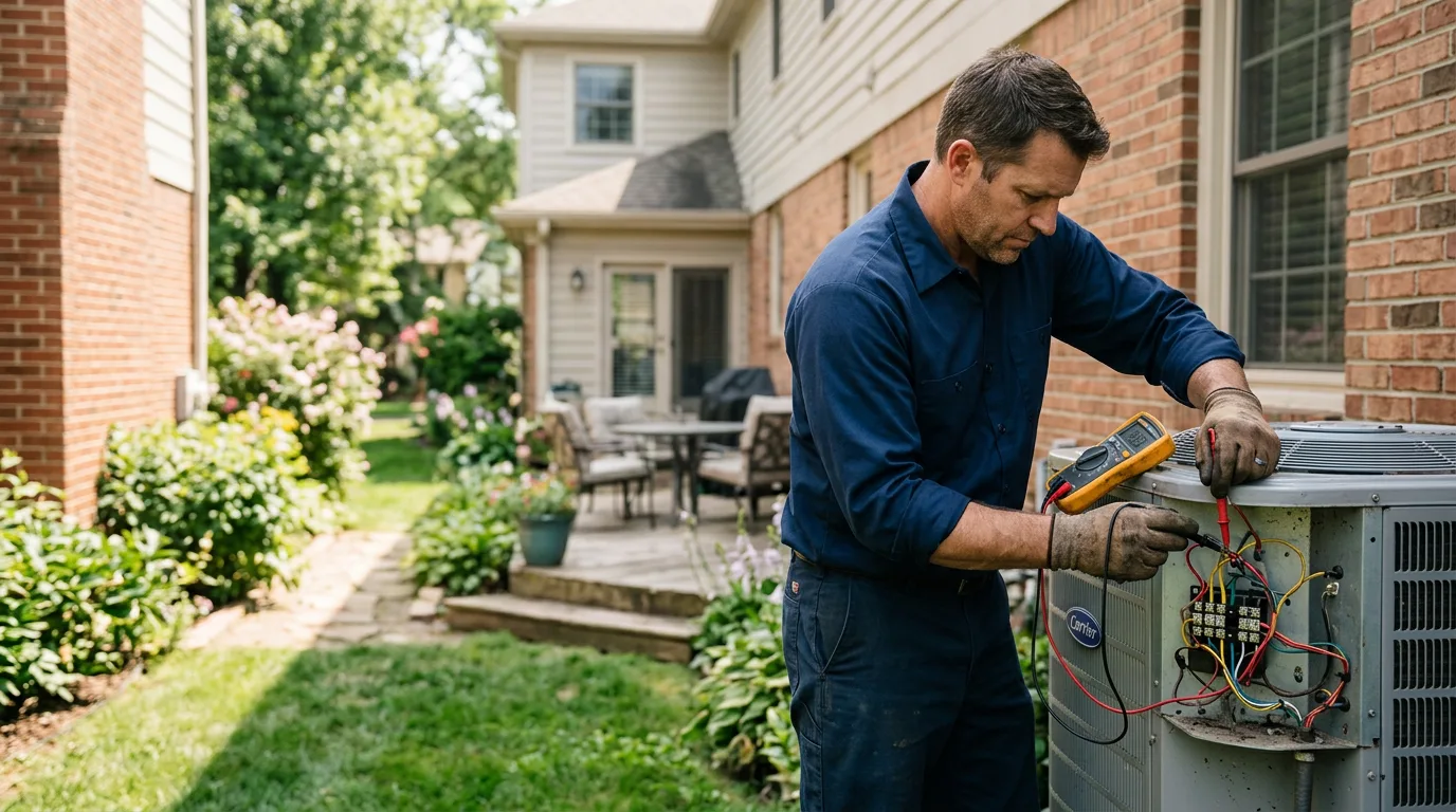 HVAC technician working near Lexington, OK